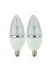 TCP - 5 Watt - Dimmable LED - Deco Clear Torpedo - 2700K - Warm White - 300 Lumens - 40 Watt Equal - Candelabra E12 Base - 2 Pack